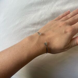 Delicate Minimalist Cupid's Arrow Bangle Bracelet